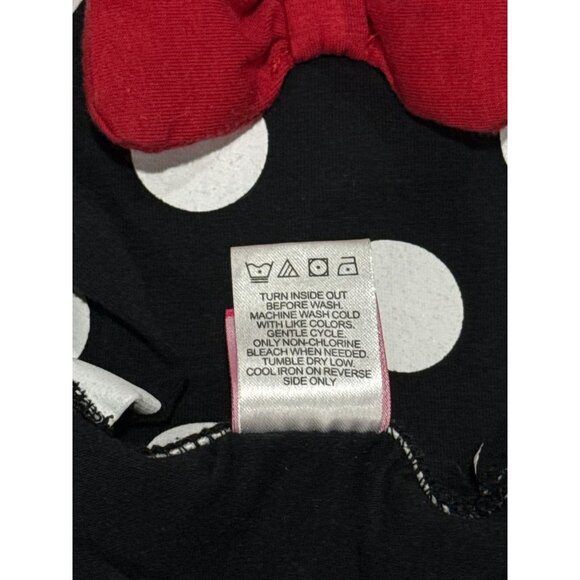 Disney Minnie Mouse Size 3 Polka Dot Tulle Dress W/Red Bow For Girls Black/White - Picture 6 of 9